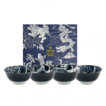 TDS, 4 Schalen Set, Japonism Schale, Dunkelgrau, Ø 15x7 cm, Art.-Nr. 22014